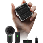 2-Piece Wireless Lavalier Microphone With Charging Case