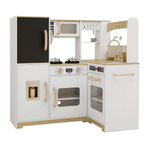 TaoHFE White Corner Play Kitchen With Lights