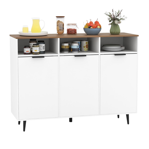 47'' Buffet Countertop 3 Doors Kitchen Cabinets With Storage Compartments