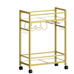 Home Bar Rolling Serving Cart With 2 Mirrored Shelves (Various)