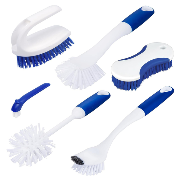 6-Pack Celox Kitchen Scrub Brush Set With Ergonomic Handle