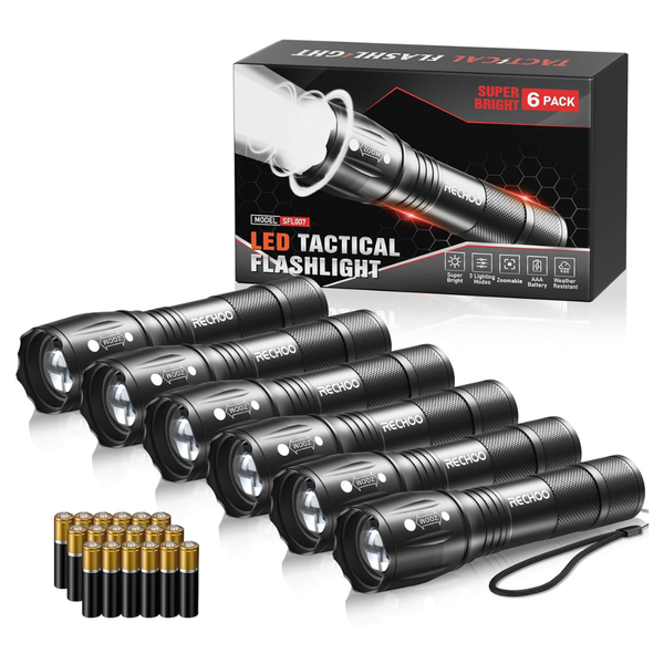 6-Pack RECHOO LED Bright Small Flashlights