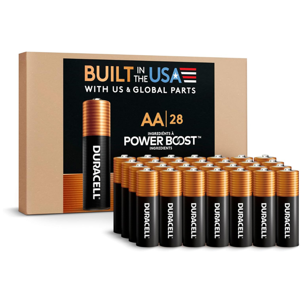 28-Count Duracell Coppertop AA Alkaline Batteries W/ Power Boost Ingredients