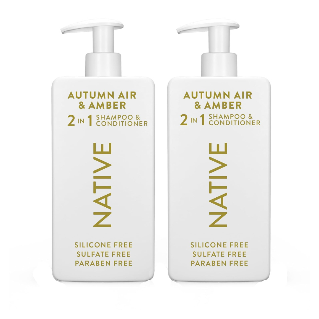 16.5 Oz 2-Pack Native Autumn Air & Amber 2-In-1 Shampoo & Conditioner