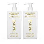 16.5 Oz 2-Pack Native Autumn Air & Amber 2-In-1 Shampoo & Conditioner