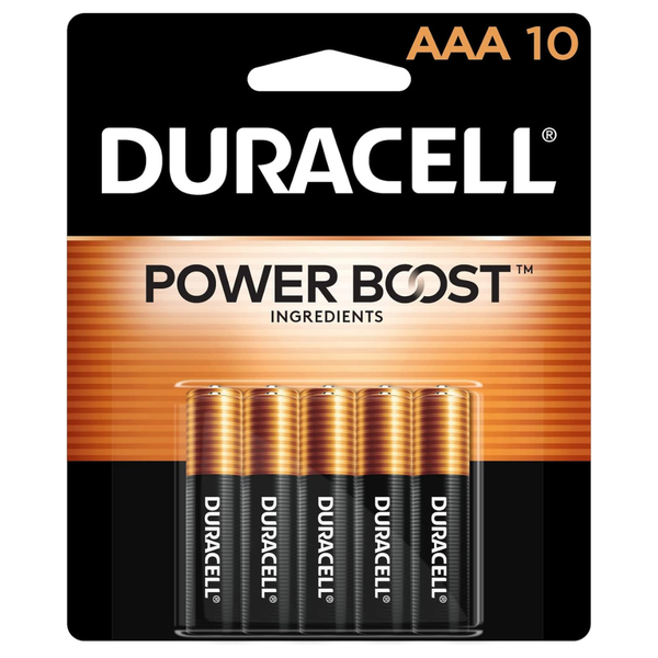 10-Count Duracell Coppertop AAA Alkaline Batteries W/ Power Boost Ingredients