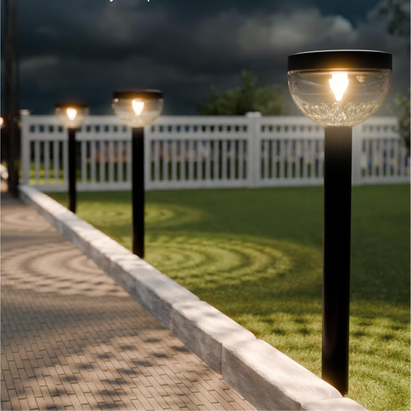 6-Pack 120LM Round Solar Pathway Outdoor Lights