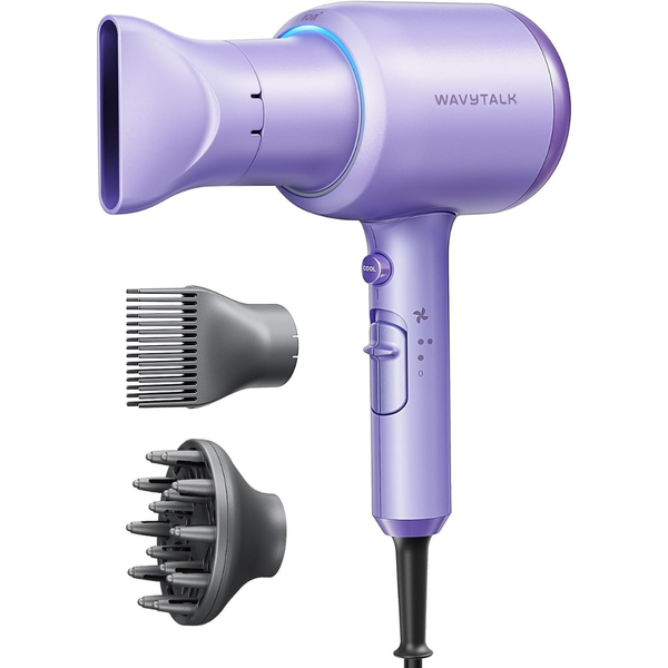 Wavytalk 1875W Ionic Blow Dryer W/ Diffuser, Comb & Nozzle