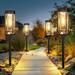 8-Pack Outdoor Taller Solar Pathway Lights (Warm White)