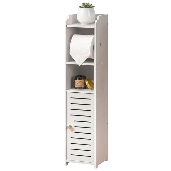 Aojezor Bathroom Storage Cabinet With Toilet Paper Holder Stand