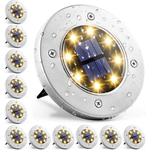 12-Pack Solar Ground Lights W/ Wood, Metal & Concrete Fences