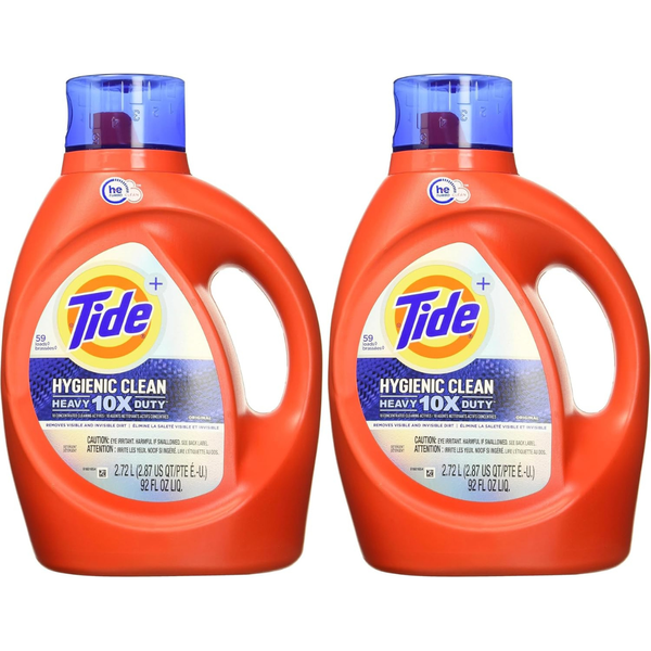 2-Pack 92Oz Tide Hygienic Clean Liquid Laundry Detergent