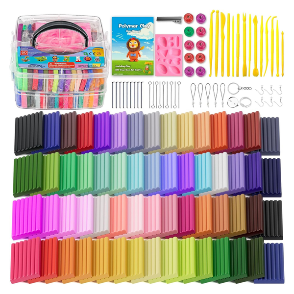 60-Colors 0.7-Oz CiaraQ Polymer Clay Starter kit (3.24Lb)