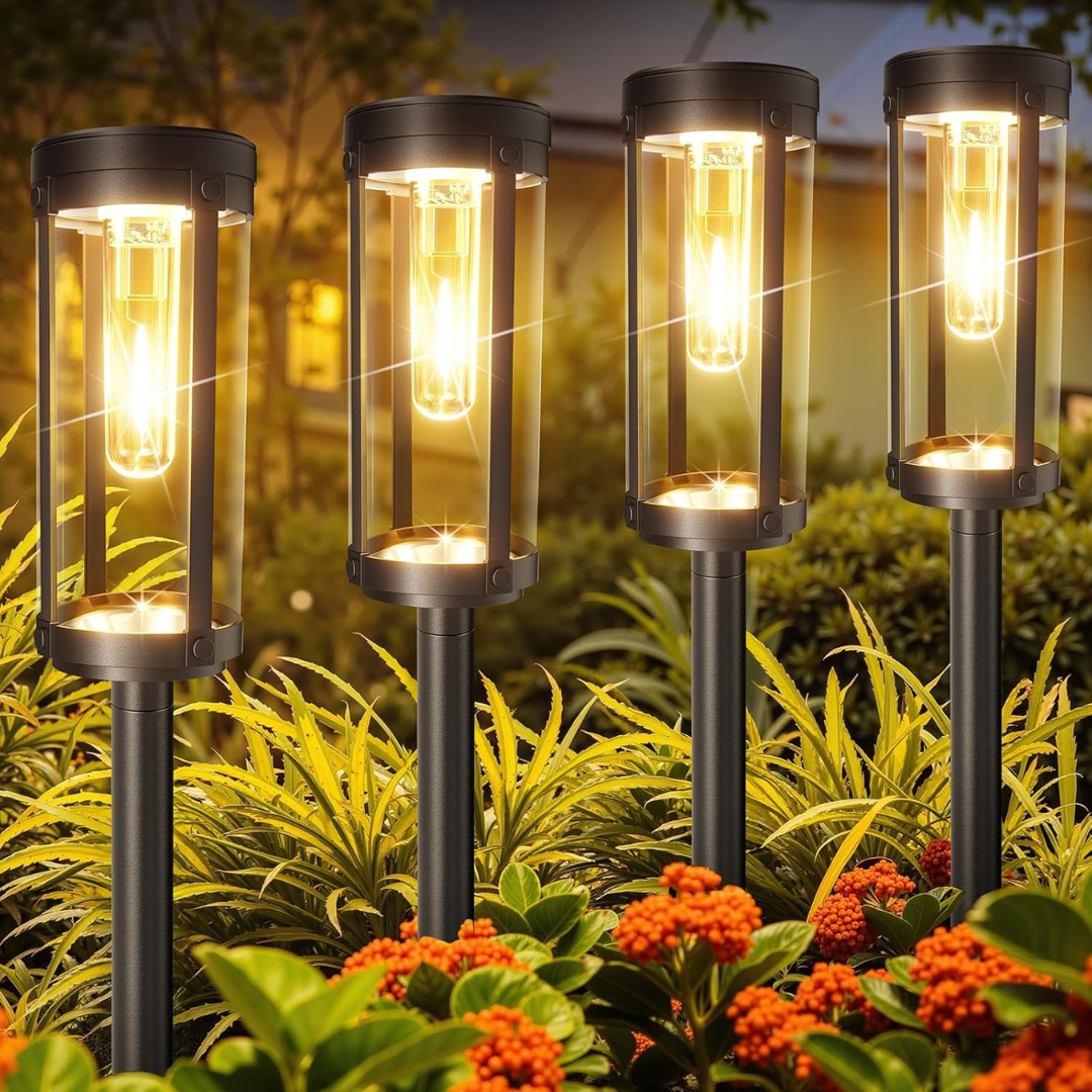 6-Pack Bonlion Outdoor Solar Pathway Lights