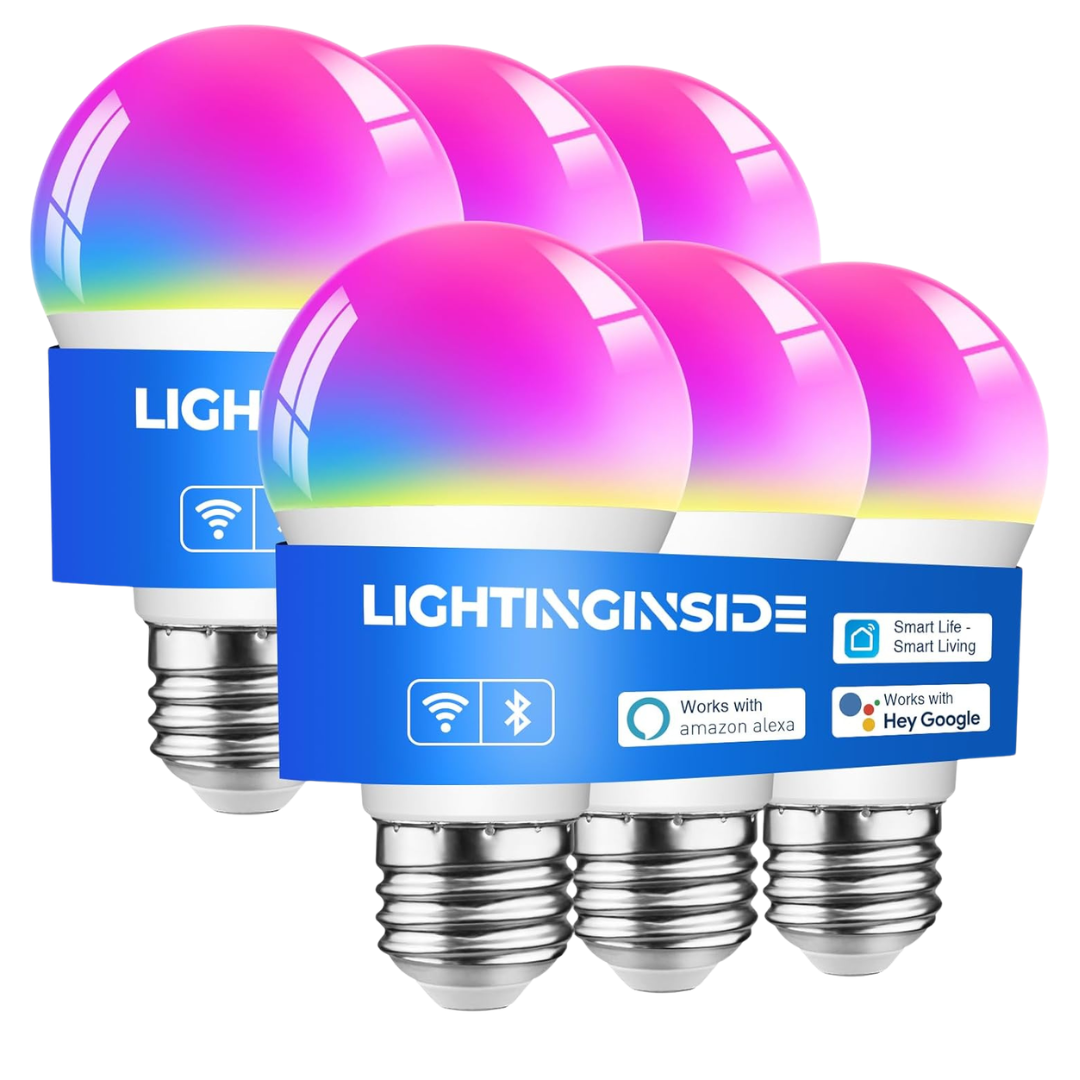 6-Pack Lightinginside A19 E26 Smart Light Bulbs