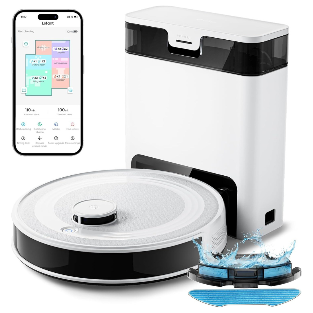 Lefant 6000Pa LiDAR Robot Vacuum And Mop Combo