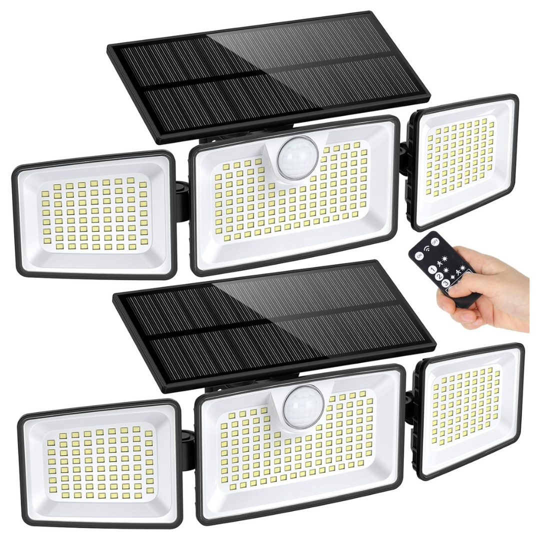 2-Pack 2500LM Solar Motion Waterproof Outdoor lights