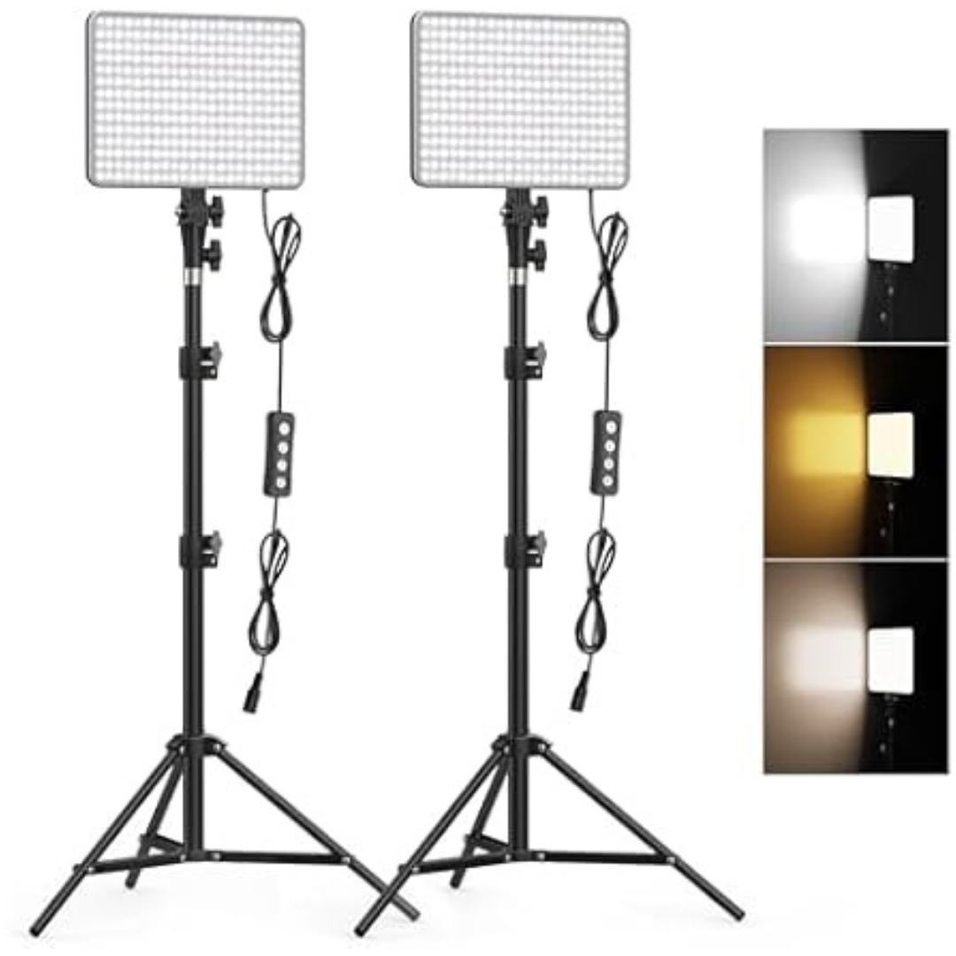 2-Pack Anautin 30W Upgraded Photography Lighting Kit