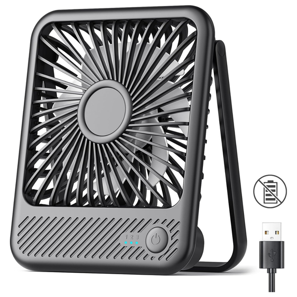 USB Desk Fan With 180º Tilt Folding & 3 Speeds