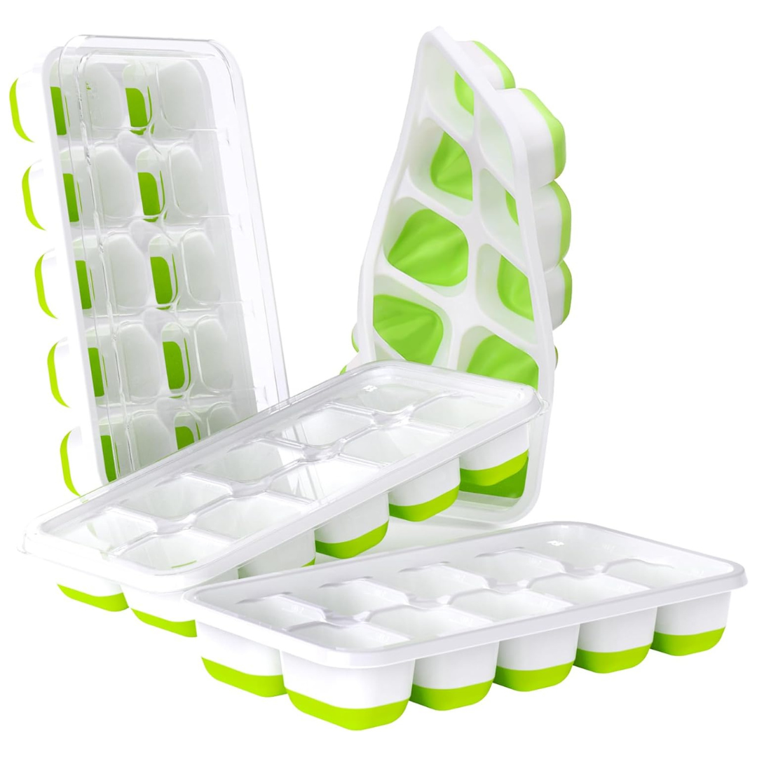 4-Pack Stackable Silicone Ice Cube Trays