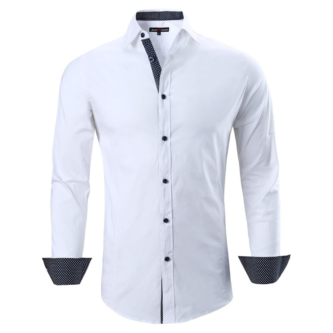 Men's Regular Fit Long Sleeve Stretch Dress Shirts
