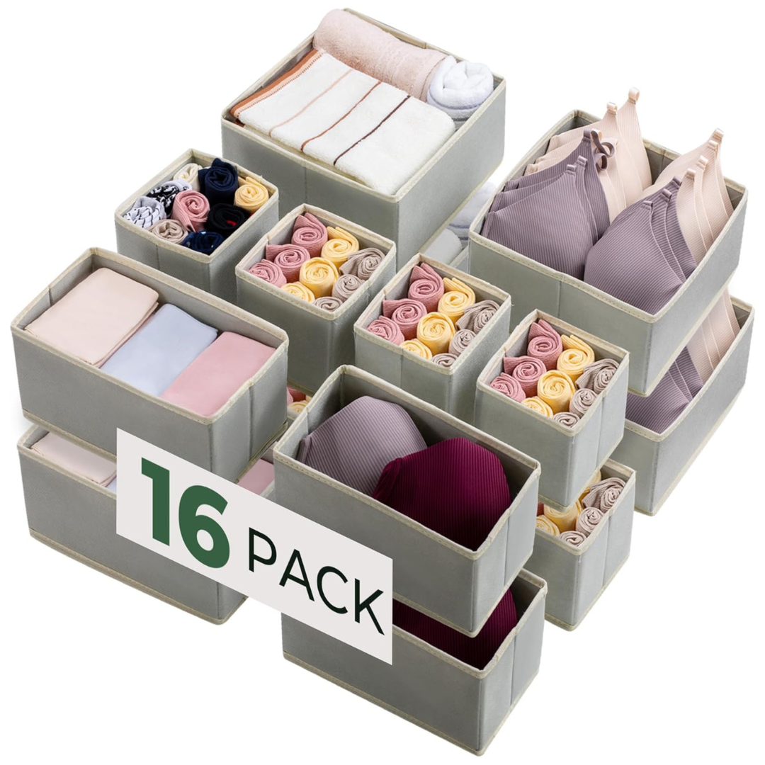 16-Pack Kootek Fabric Foldable Closet Organizers