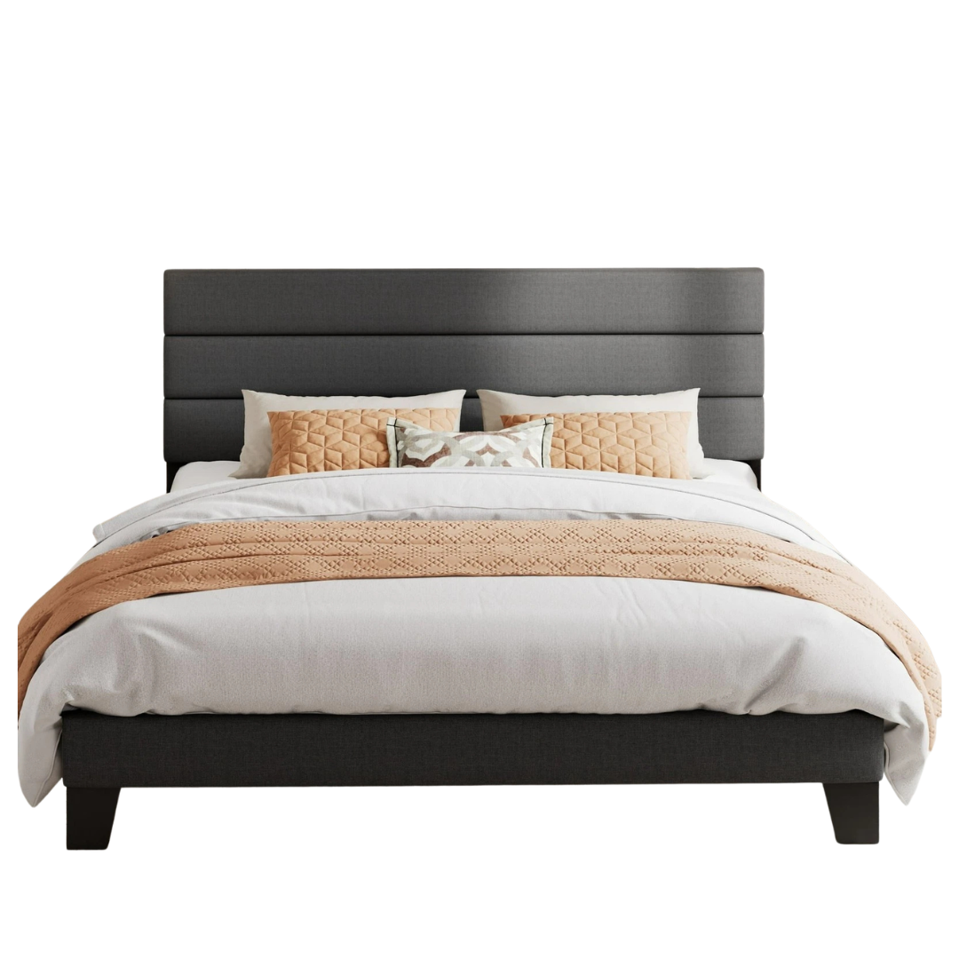 Amolife 1011322-6 King Bed Frame With Fabric Upholstered