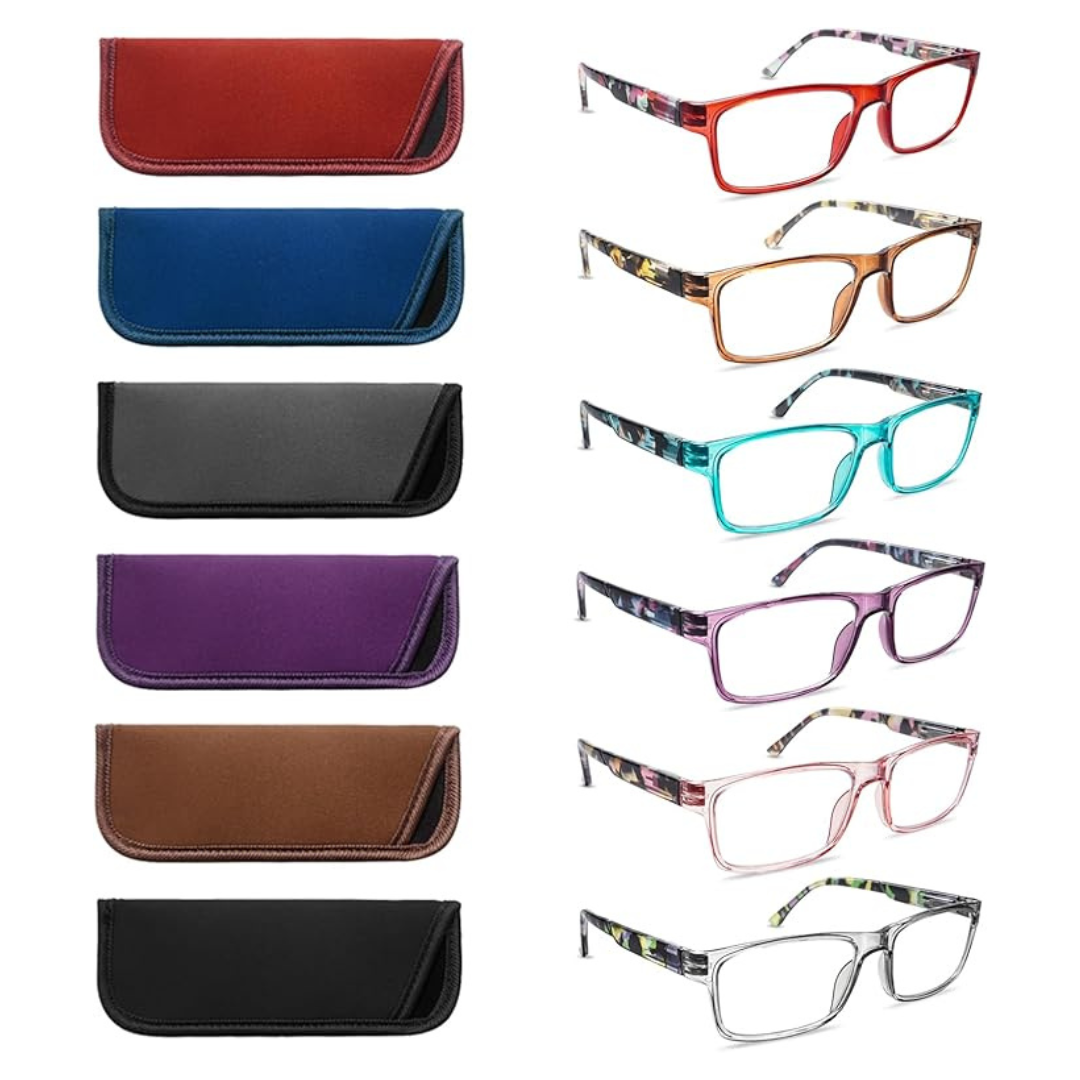 6 Pack Blue Light Blocking Reading Glasses