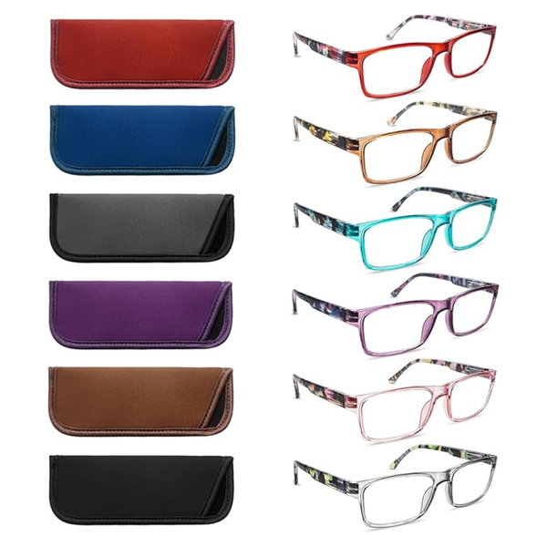 6 Pack Blue Light Blocking Reading Glasses