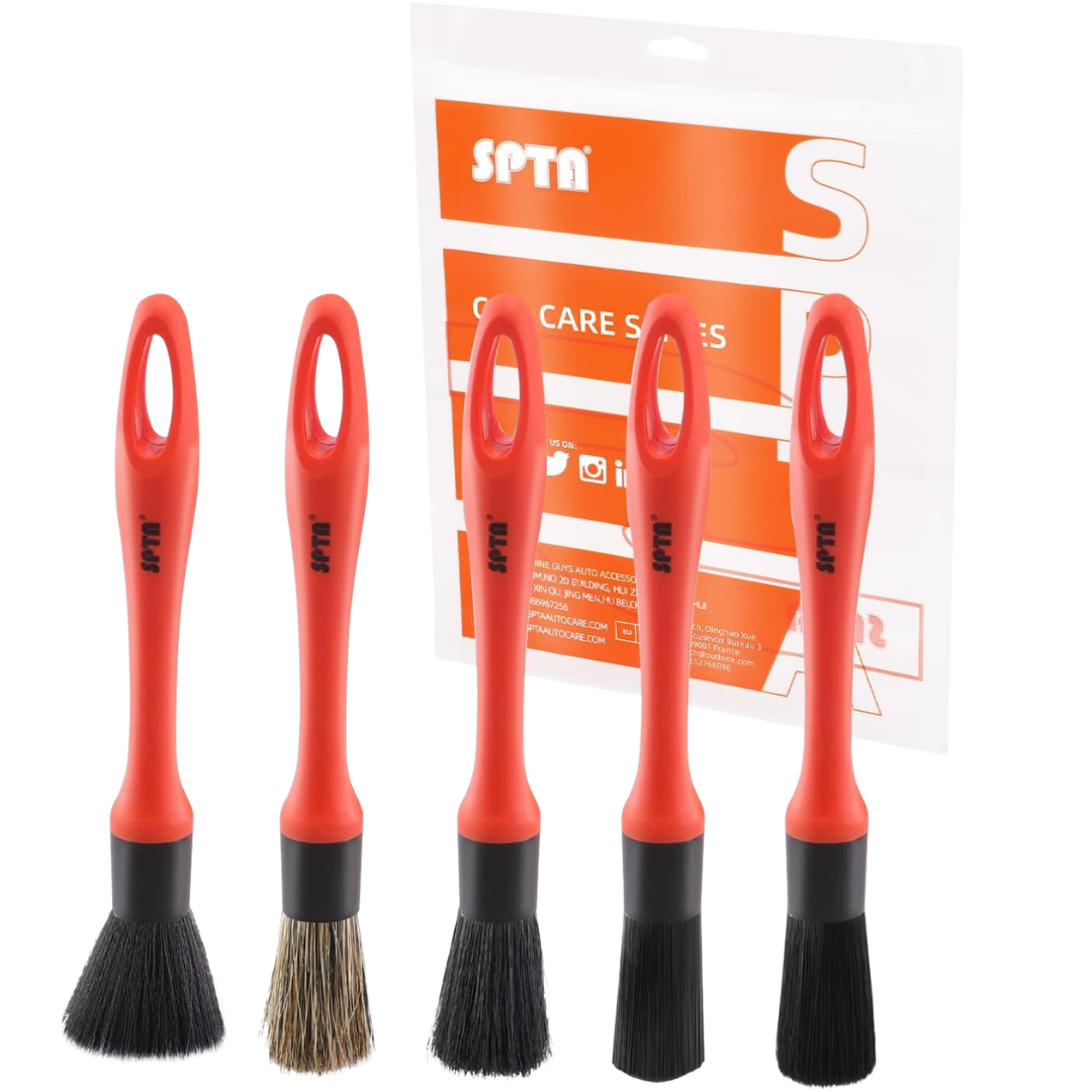 5-Pack SPTA Soft Mixed Hair Car Detailing Brush Set