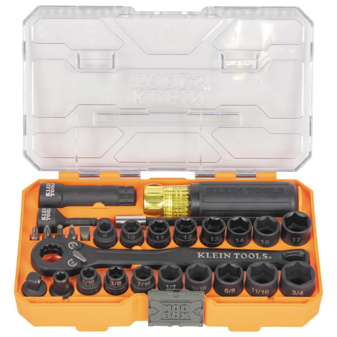 28-Piece Klein Tools Knect Essential Pass Through Impact Socket Set