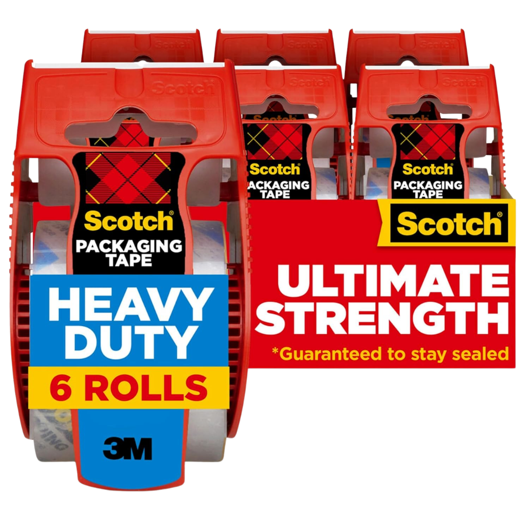 6-Pack Scotch Heavy Duty Ultimate Strength Packaging Tape W/ Dispenser