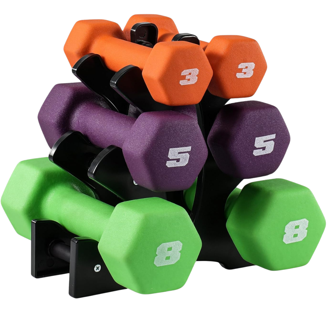 CAP 32 LB Set of Neoprene Dumbbells With Rack