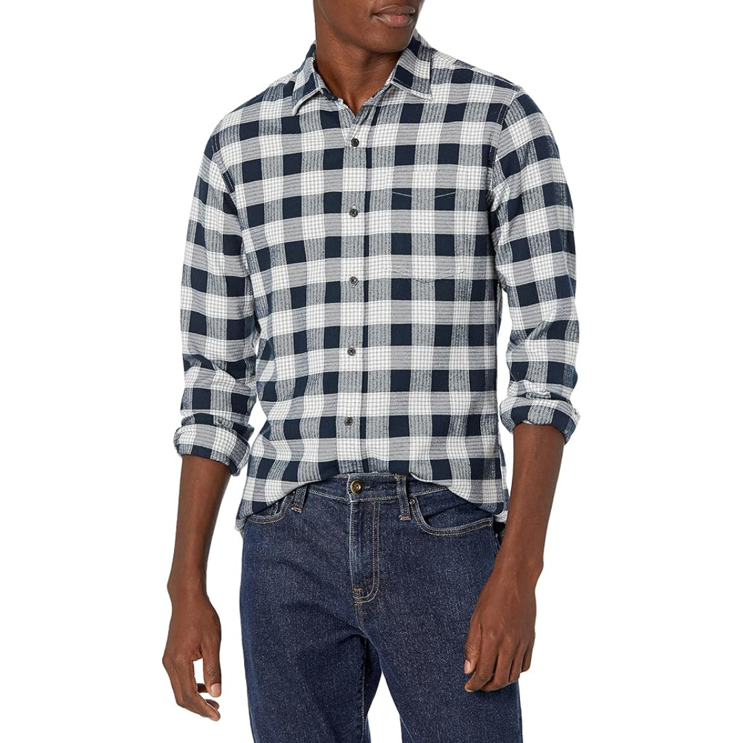 Amazon Essentials Men's Regular-Fit Long-Sleeve Flannel Shirt