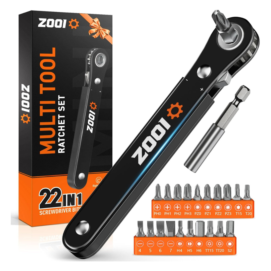 22-Piece ZOOI Ratchet Screwdriver Set With Magnetic Clip