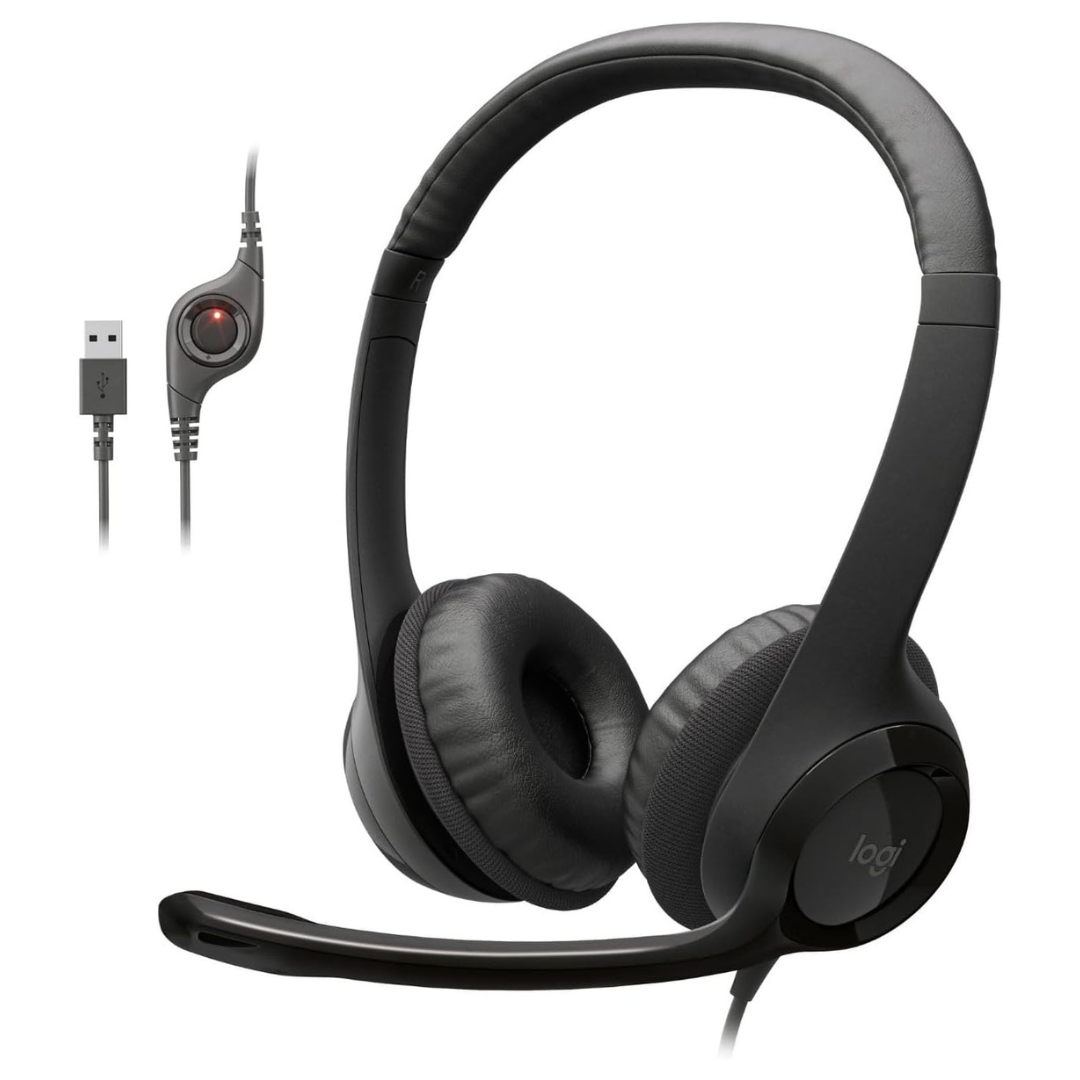 Logitech H390 Wired Headphones With Noise-Cancelling Microphone