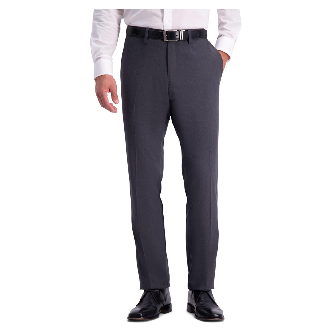 Kenneth Cole REACTION Men's Shadow Check Stretch Slim Fit Dress Pants