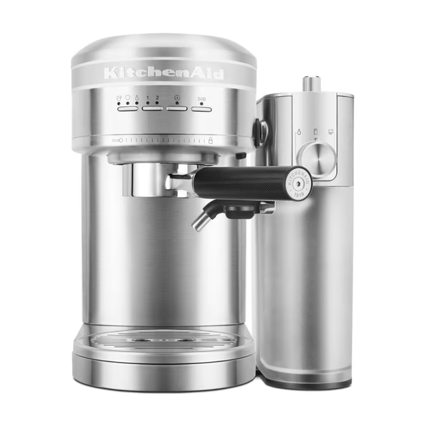 KitchenAid Metal Semi-Automatic Espresso Machine And Automatic Milk Frother Attachment Bundle