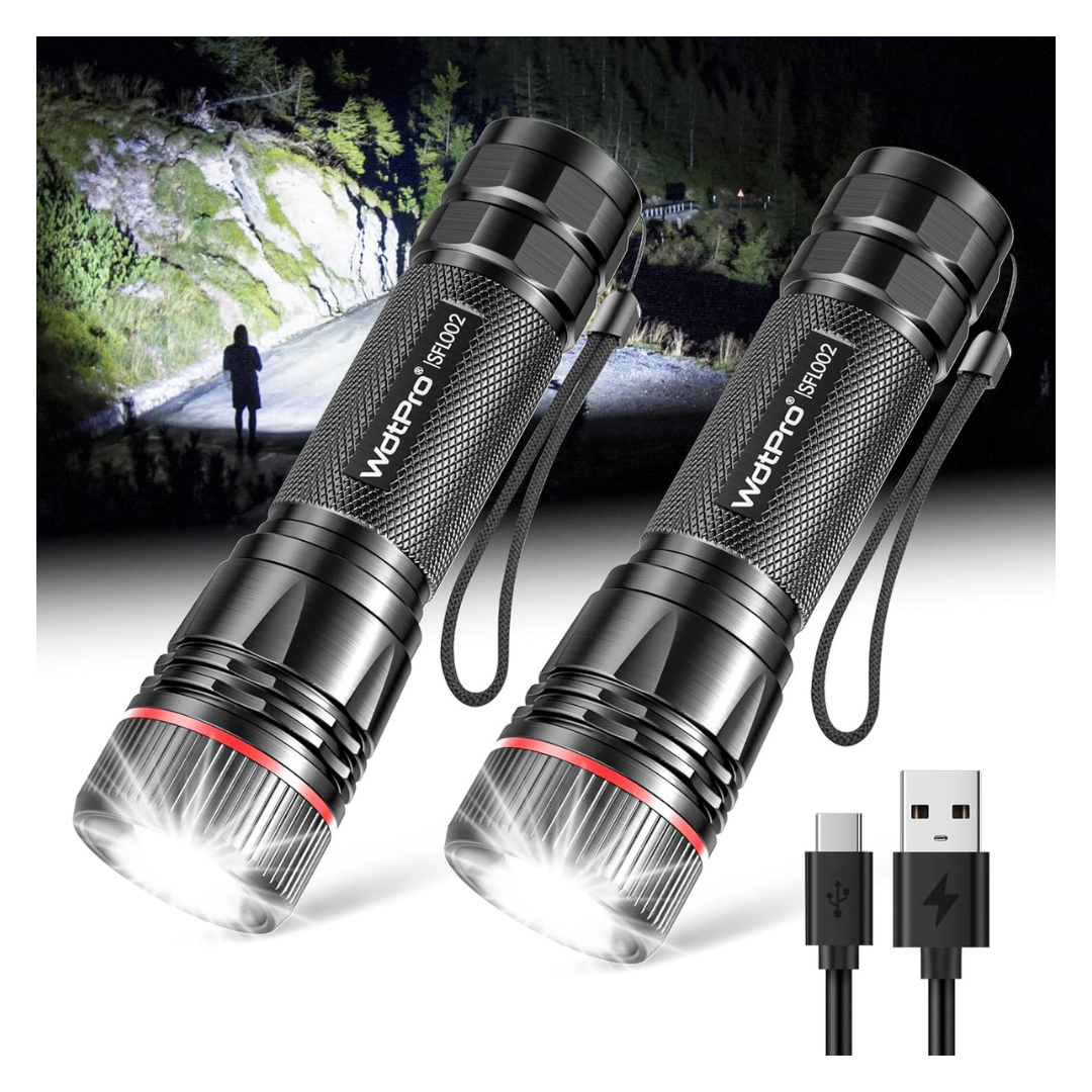 2-Pack WdtPro Rechargeable LED Flashlights