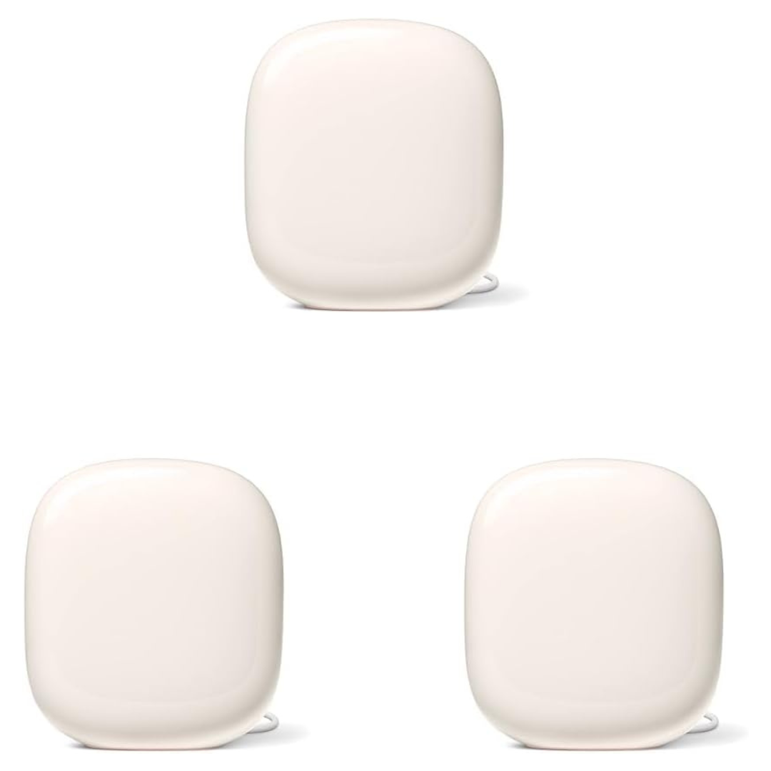 3-Pack Google Nest WiFi Pro Wi-Fi 6E Whole Home Mesh Router System (Linen)