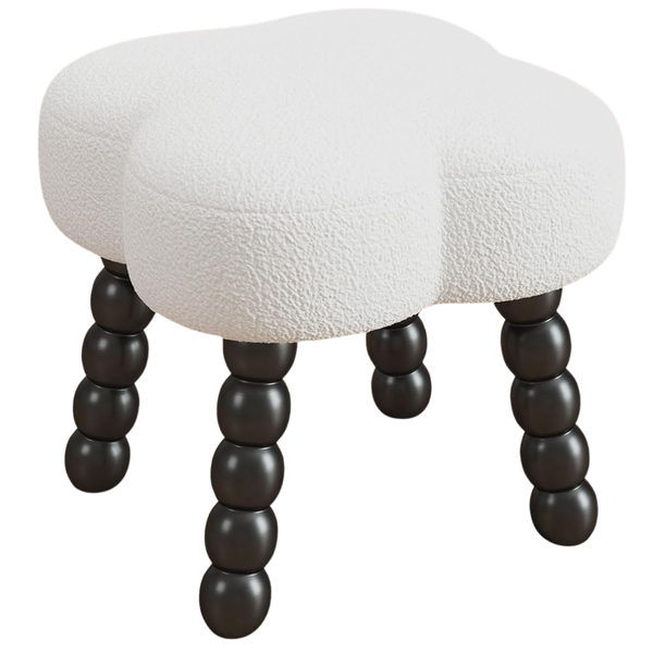 Permory White Ottoman Small Footrest With Storage