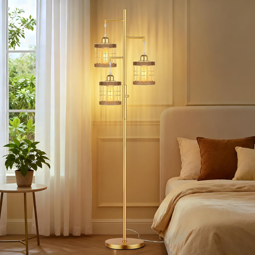 68" Stepless Dimmable Tree Floor Lamp W/ 3 LED Bulbs