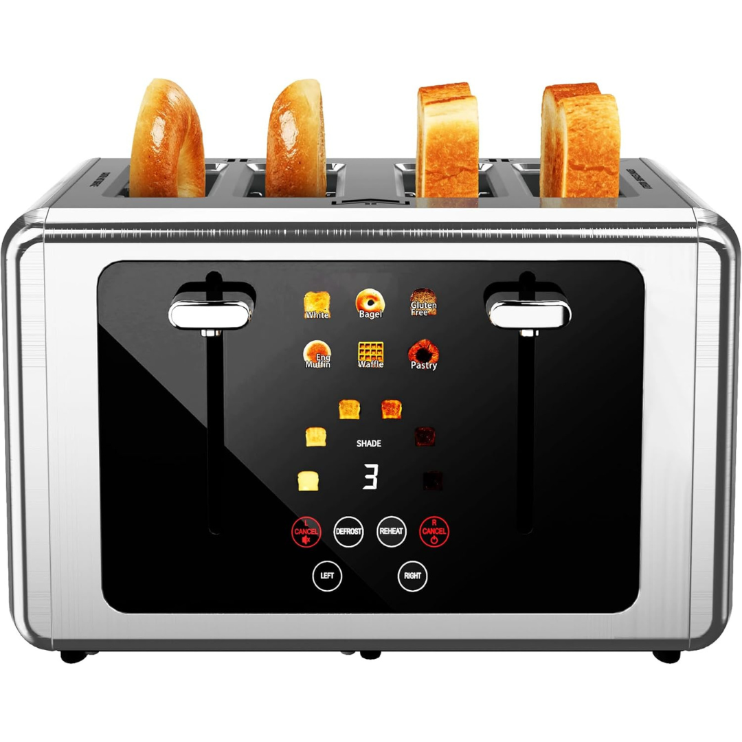 WUNLY Smart Digital 4-Slice Toaster With Touch Screen