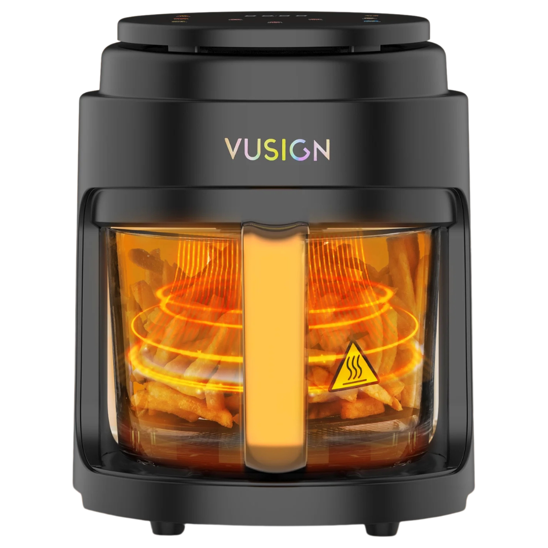 5QT 1000W Air Fryer With 360 Viewing Glass Pot