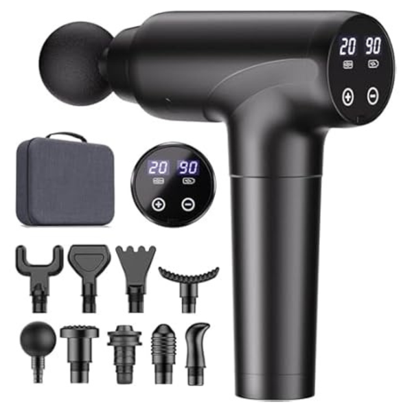 Cotsoco 20 Speeds Handheld Muscle Deep Tissue Massage Gun With 9 Heads