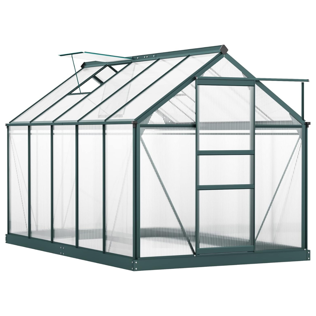 Outsunny 6' x 10' Polycarbonate Greenhouse With Rain Gutter And Roof Vent