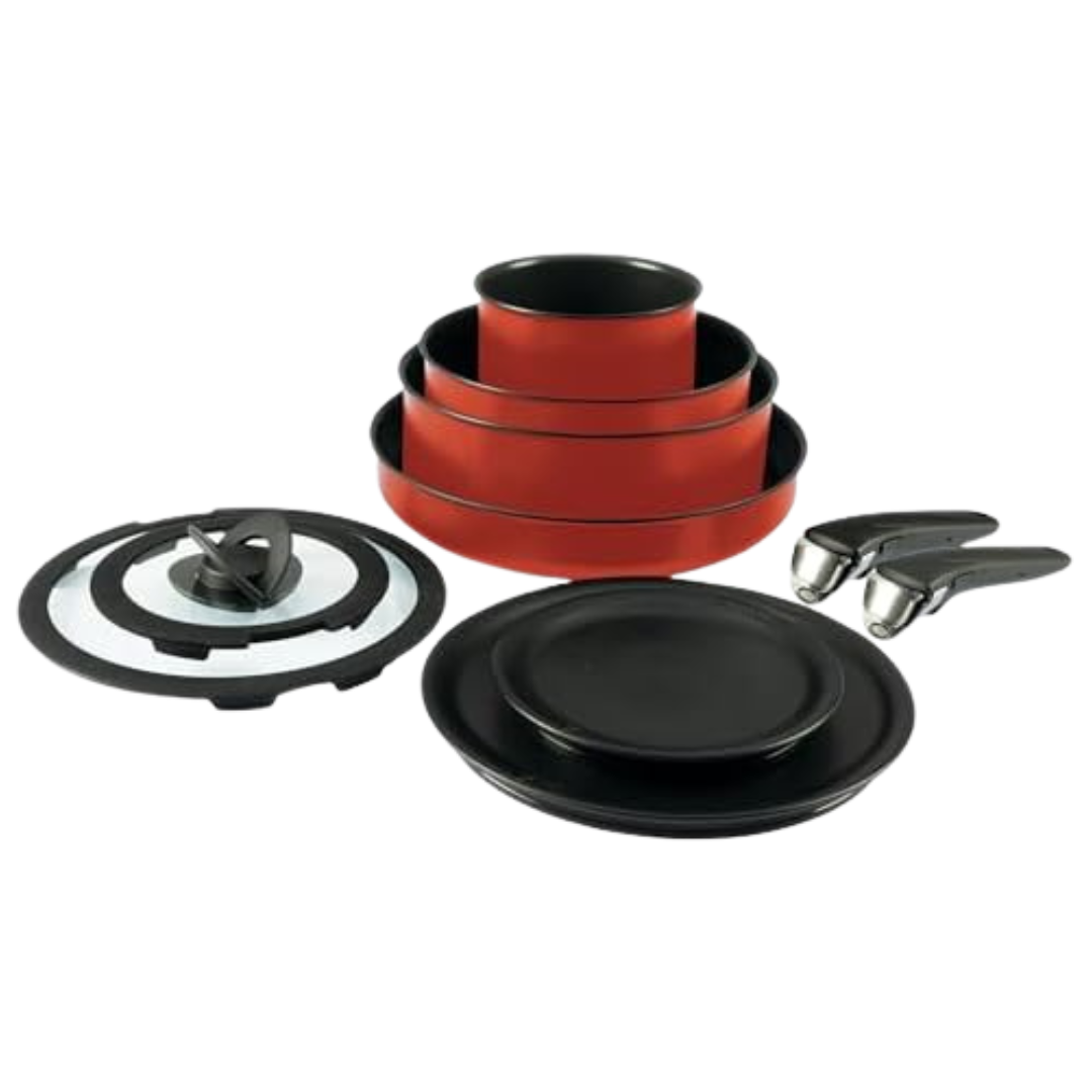 10-Piece T-fal Ingenio Nonstick Cookware Set With Detachable Handle