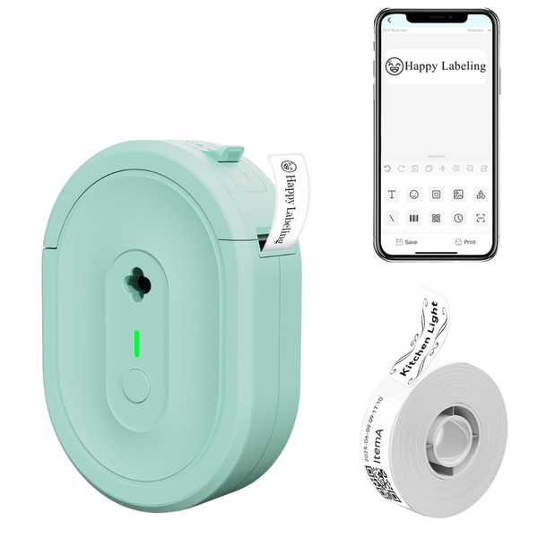 Nadaiin N12 Portable Mini Bluetooth Label Maker With Tape (Green)