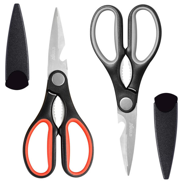 2-Pack 8" All Purpose Kitchen Scissors W/ Blade Guards