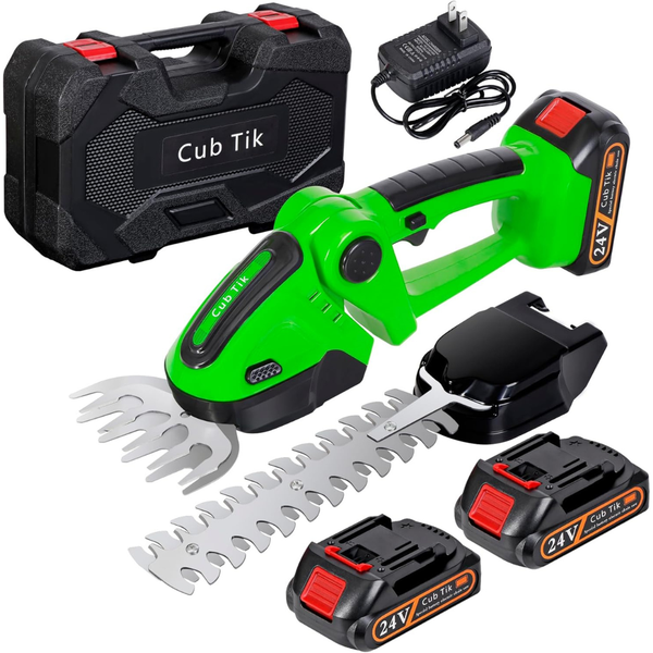 2-in-1 Electric Cordless Hedge Trimmer With 21V Battery & Charger